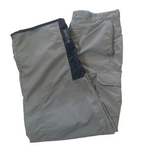 Columbia Gray Cargo Pants Mens Large 35x32 Outdoor Hiking Mesh Lining Light